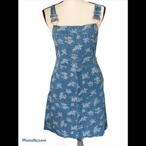 Crazy Horse Dungaree Jumper Dress cutoff Sz 12 Liz Claiborne